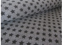 French Terry - Sterne dunkelgrau meliert